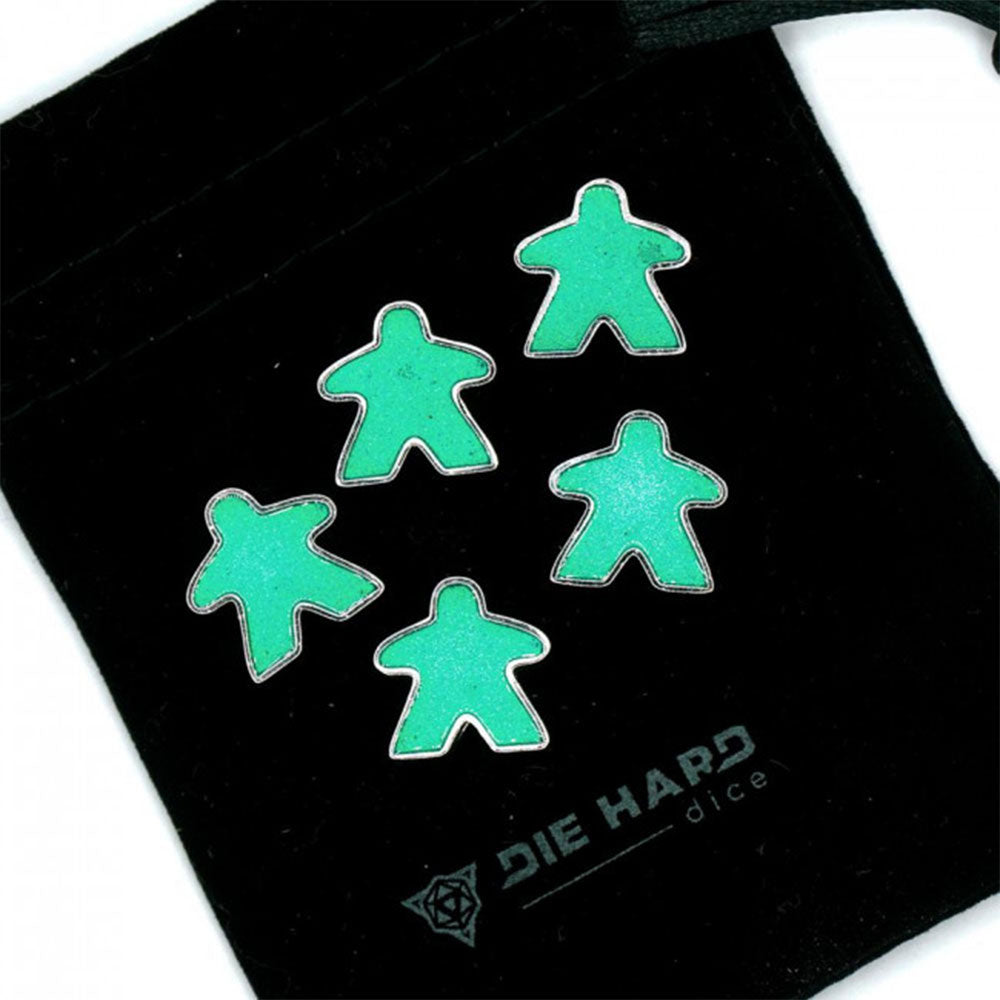 Dhd Platinum Metal Meeples com bolsa (conjunto de 5)