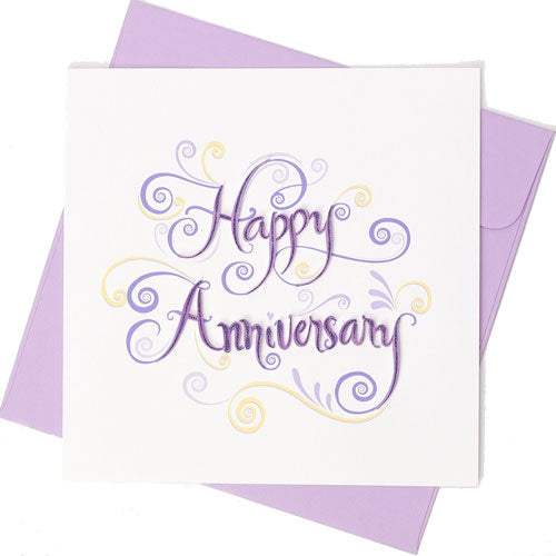 Happy Anniversary Quilled Greeting Card (15x15cm)