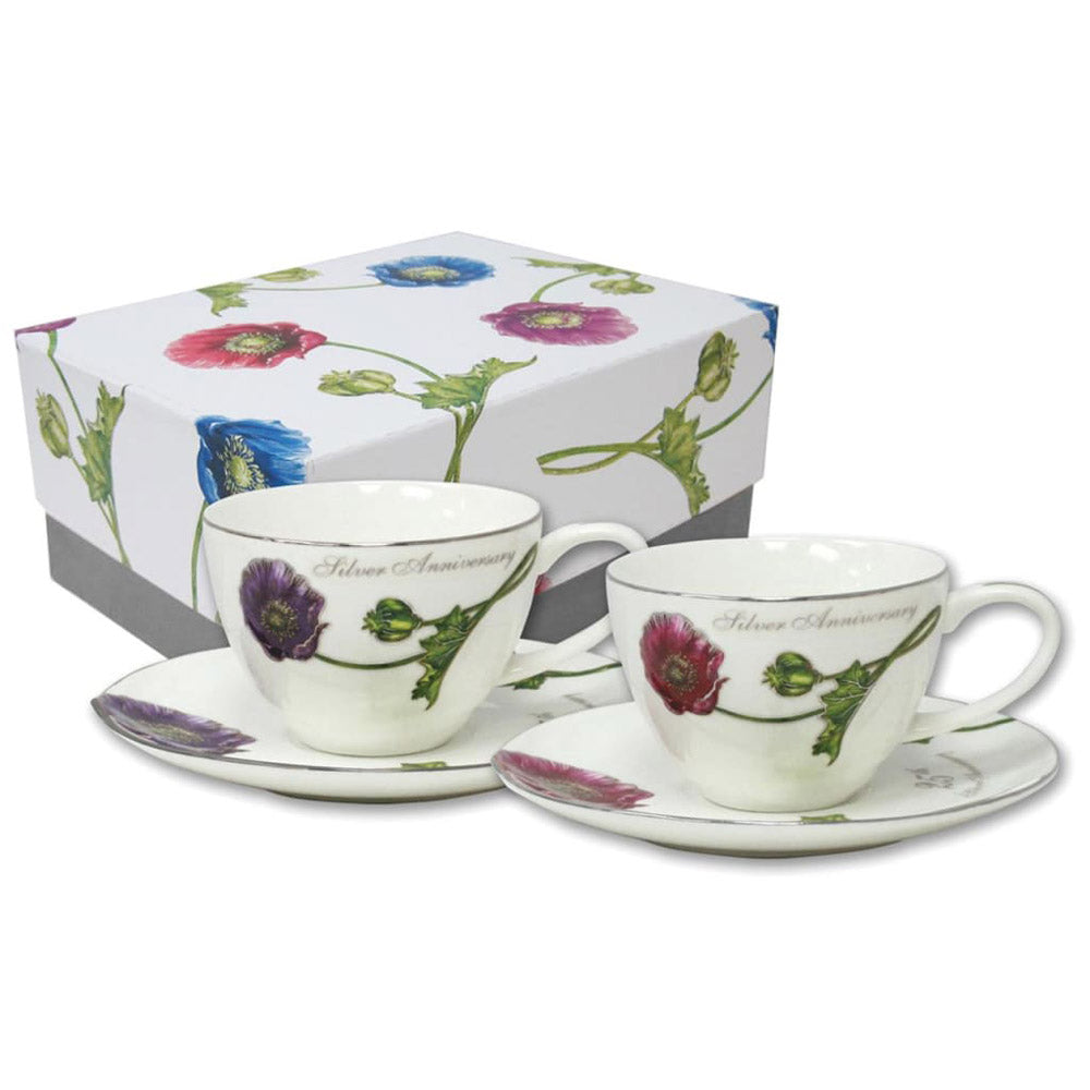 25th Anniversary Jade Cup and Saucer (Red/Blue)