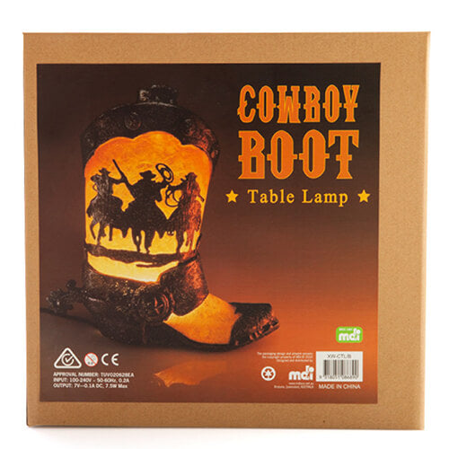 Lâmpada de mesa de bota de cowboy