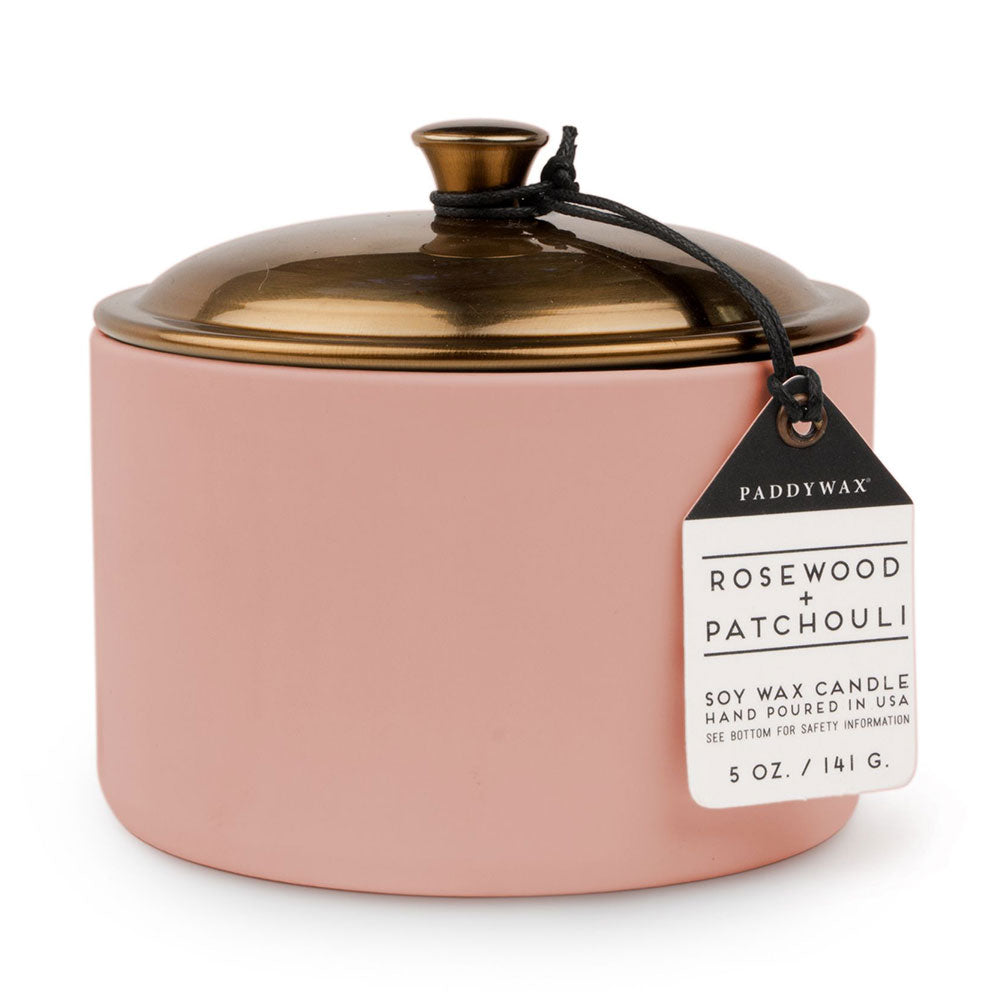 Hygge Rosewood Patchouli Bougie en céramique (blush)