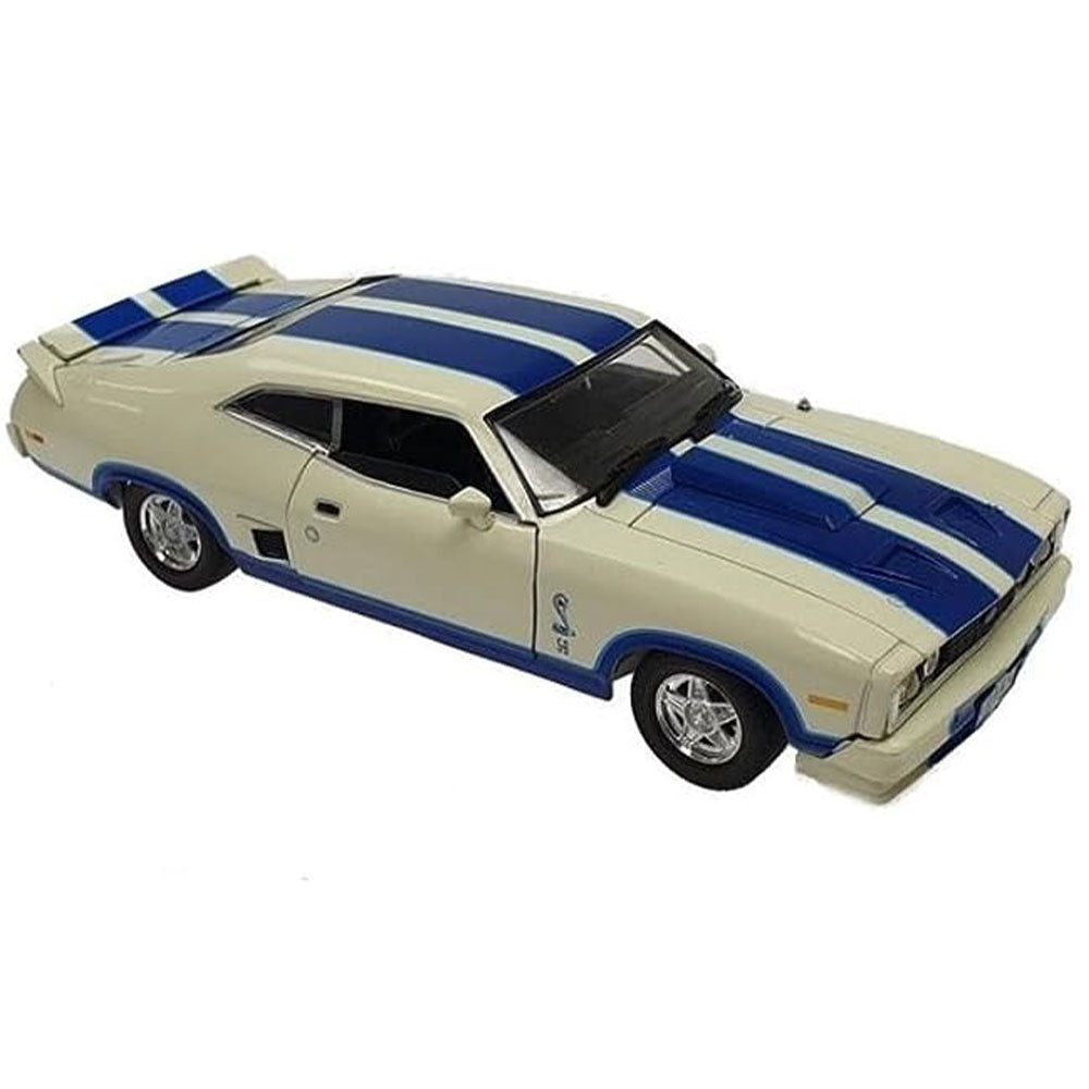 Ford Falcon con Blue Stripe 1:32 Model Car (blanco)