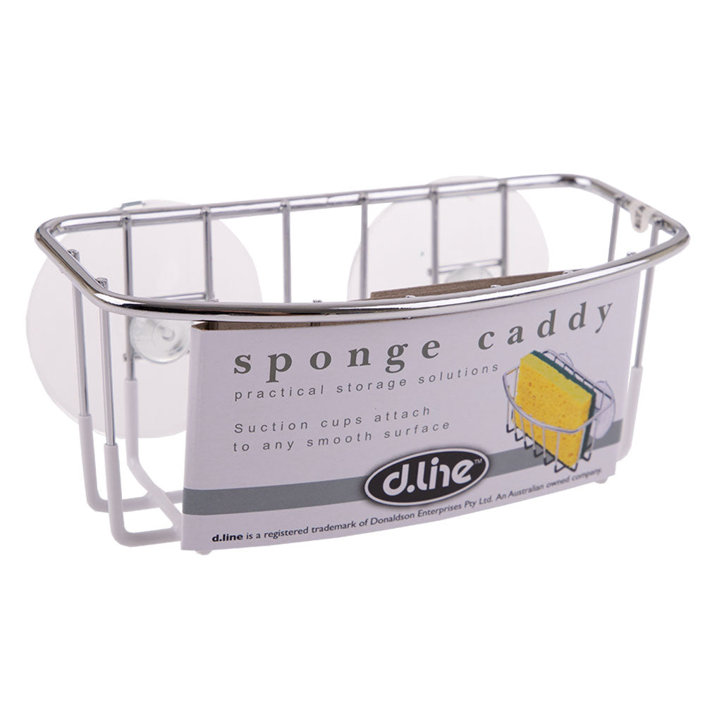 D.Line Sponge Caddy Chrome/PVC com copos de sucção