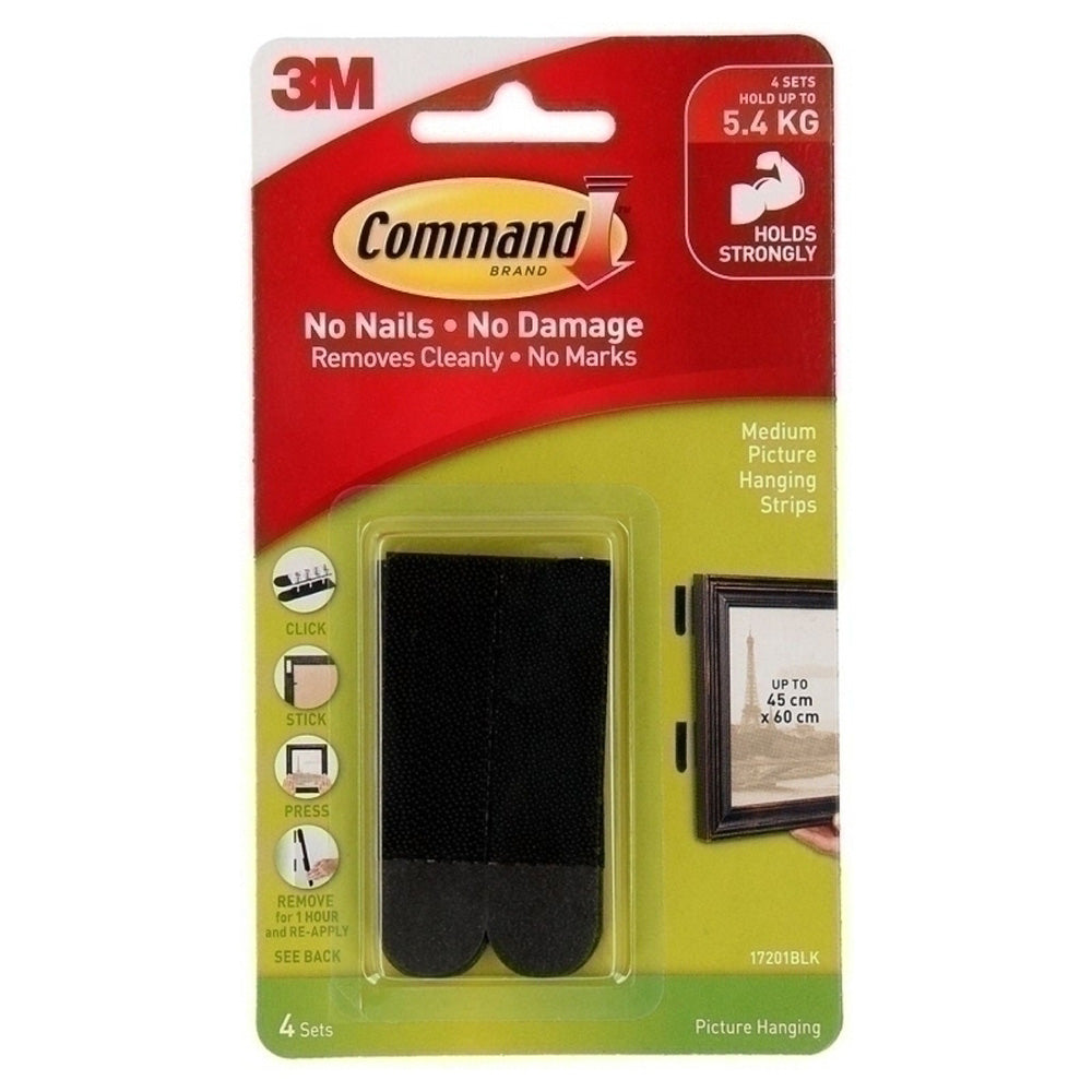 Strips colgantes de la imagen de comando 4pk (negro)