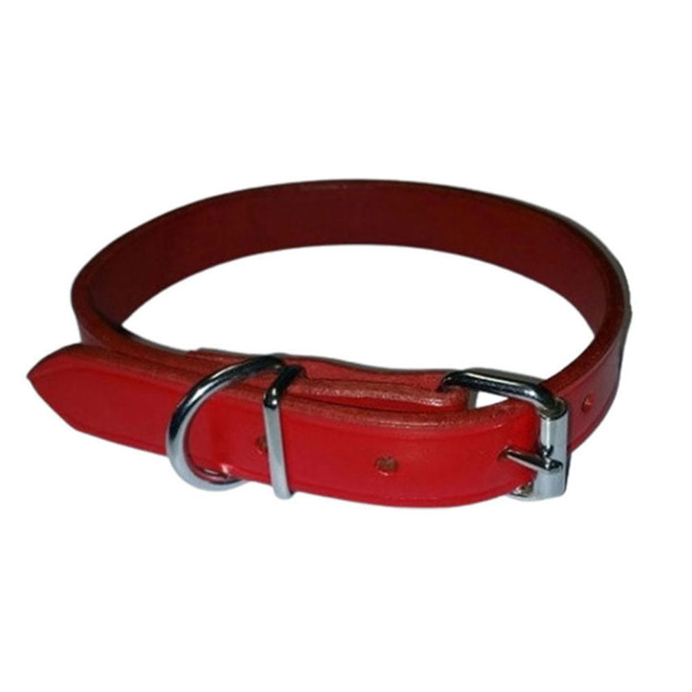 Collar semplice in pelle (rosso)