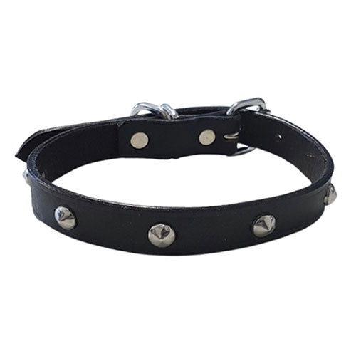 Leather Studded Collar (Black)