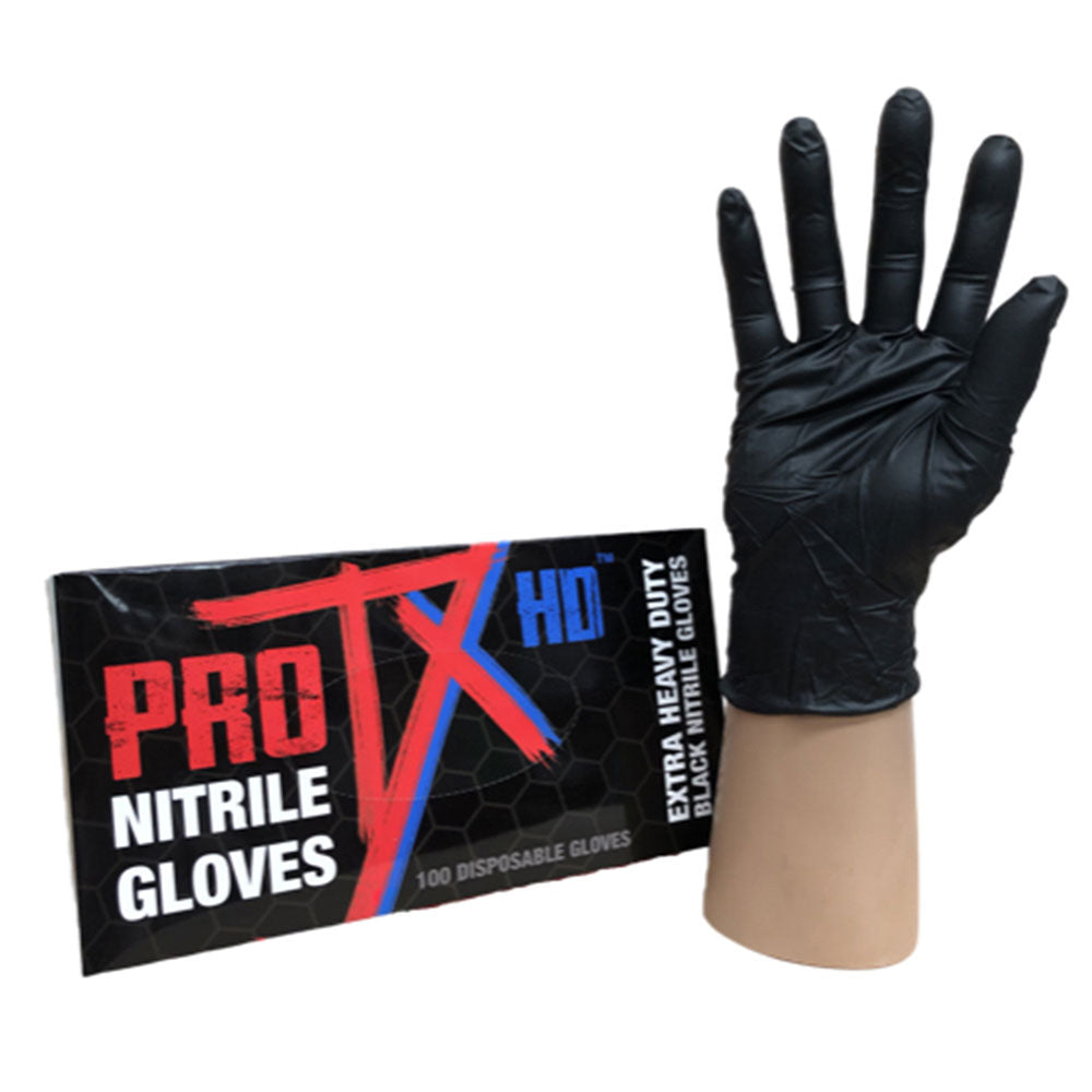 Pro TX HD Guantes de nitrilo pesado 100pcs (negro)