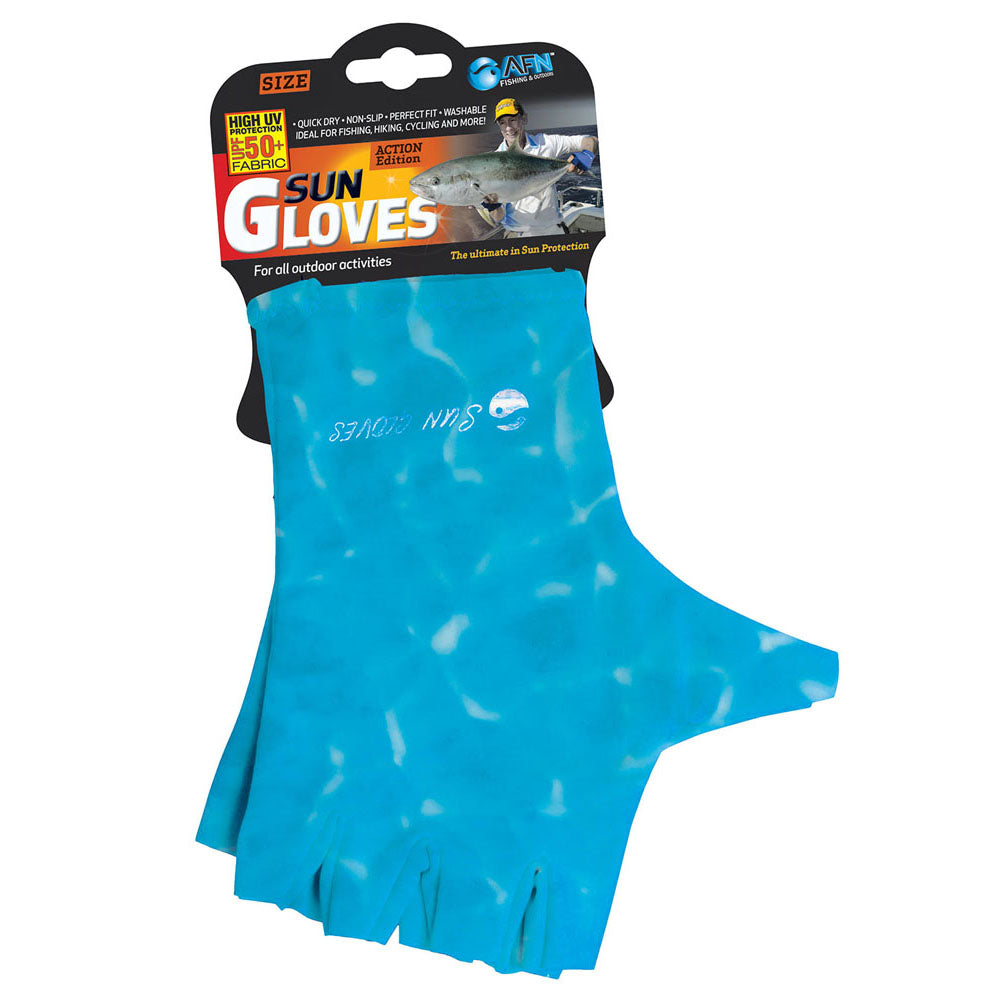 Water Print Sun Glove (Blue)