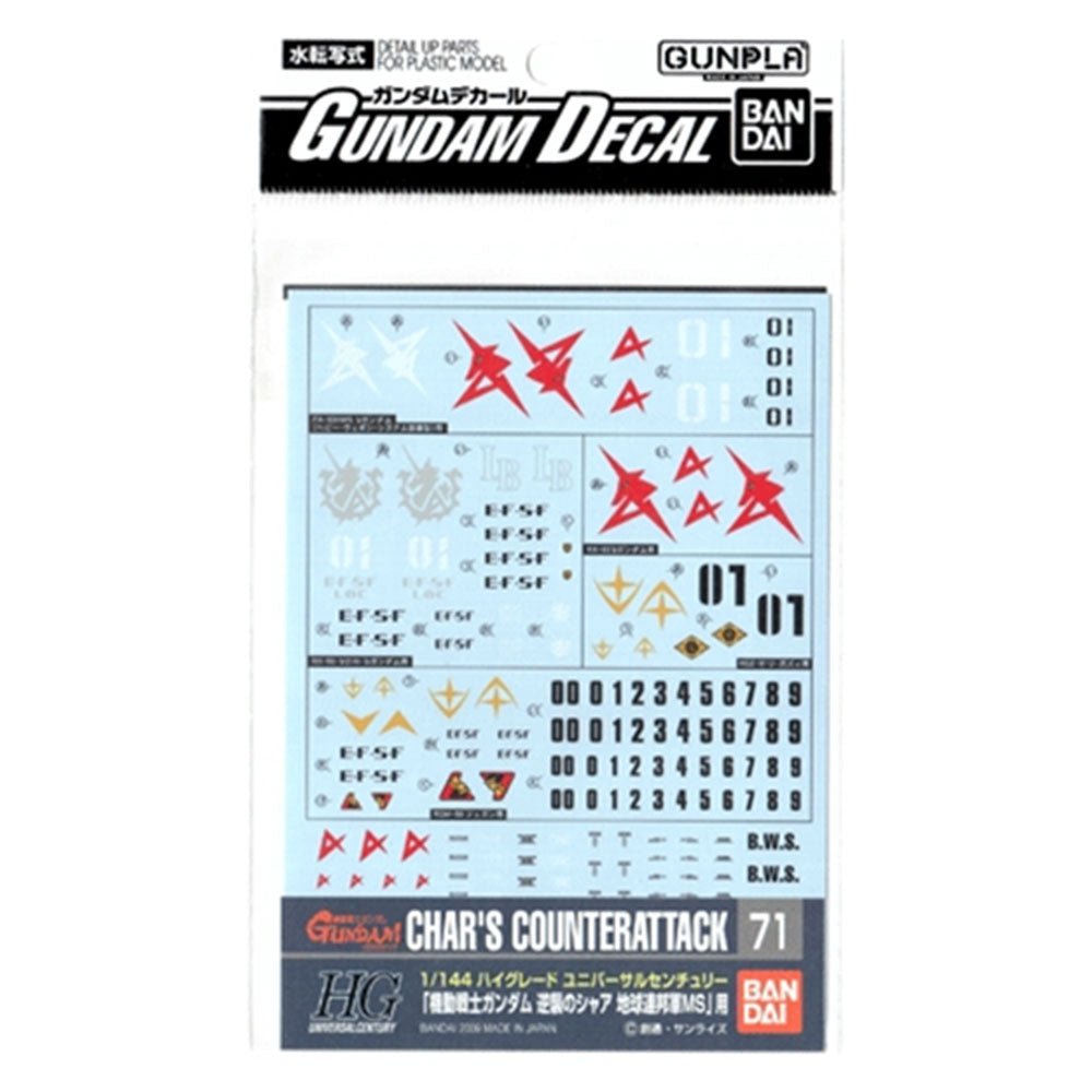 Modelo de contraataque de chars de Gundam Decal