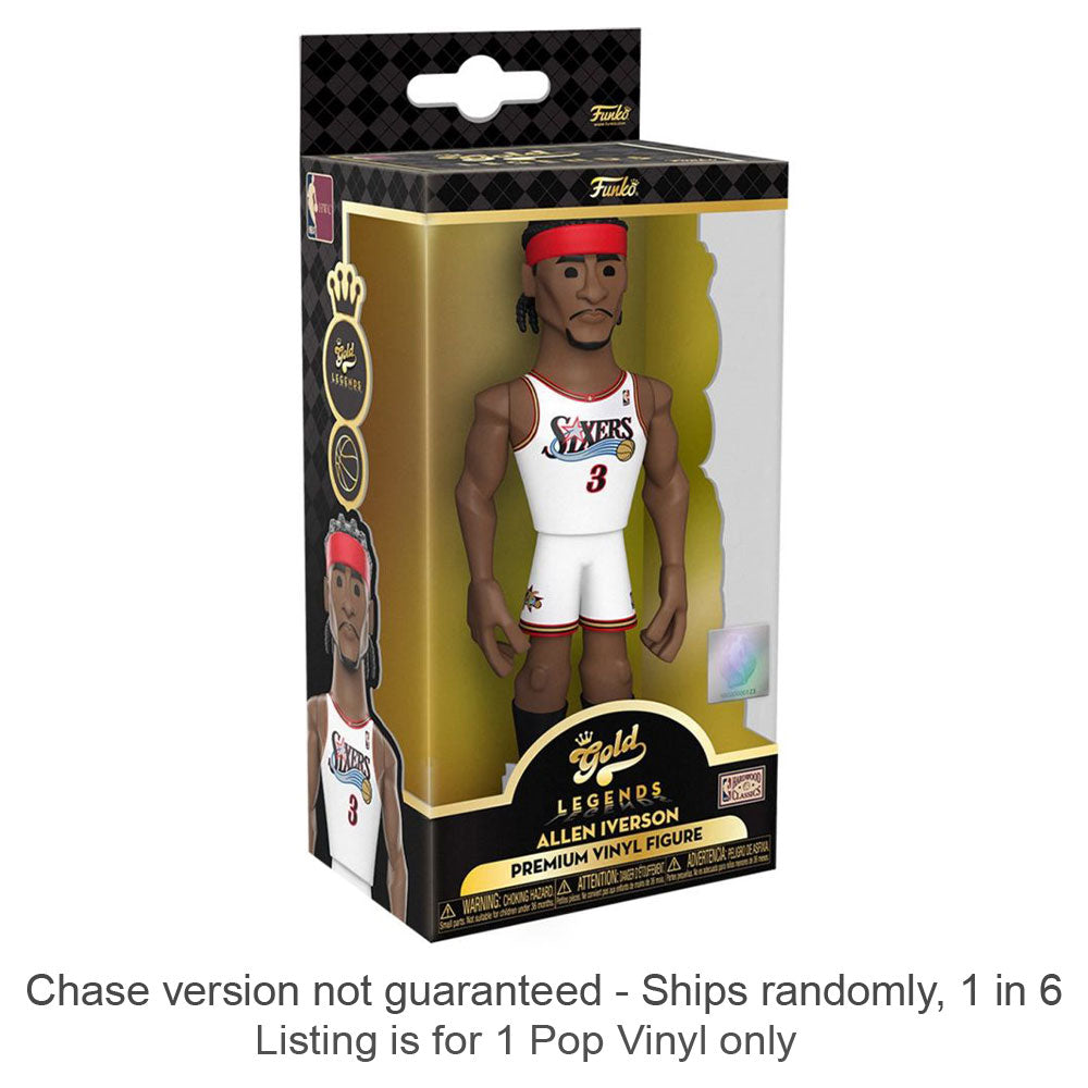 NBA: 76ers Allen Iverson Vinyl Gold Chase Schepen 1 op 6