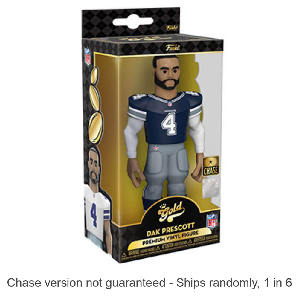 NFL Cowboys Dak Prescott 5" Vinyl Gold Chase Ships 1 in 6