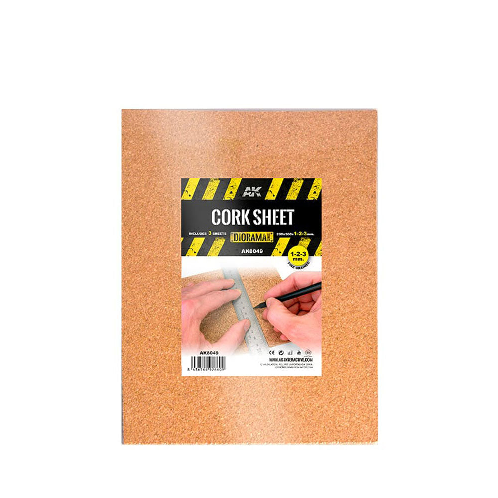 AK Interactive Fine Corned Cork Sheets 200x300mm