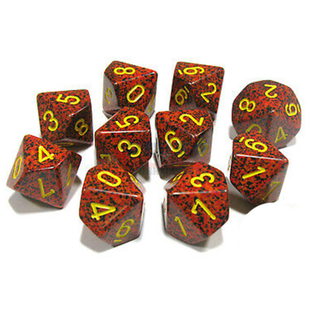 CHESSEX D10 POLIEDRAL 10-DIE SECKLED SET