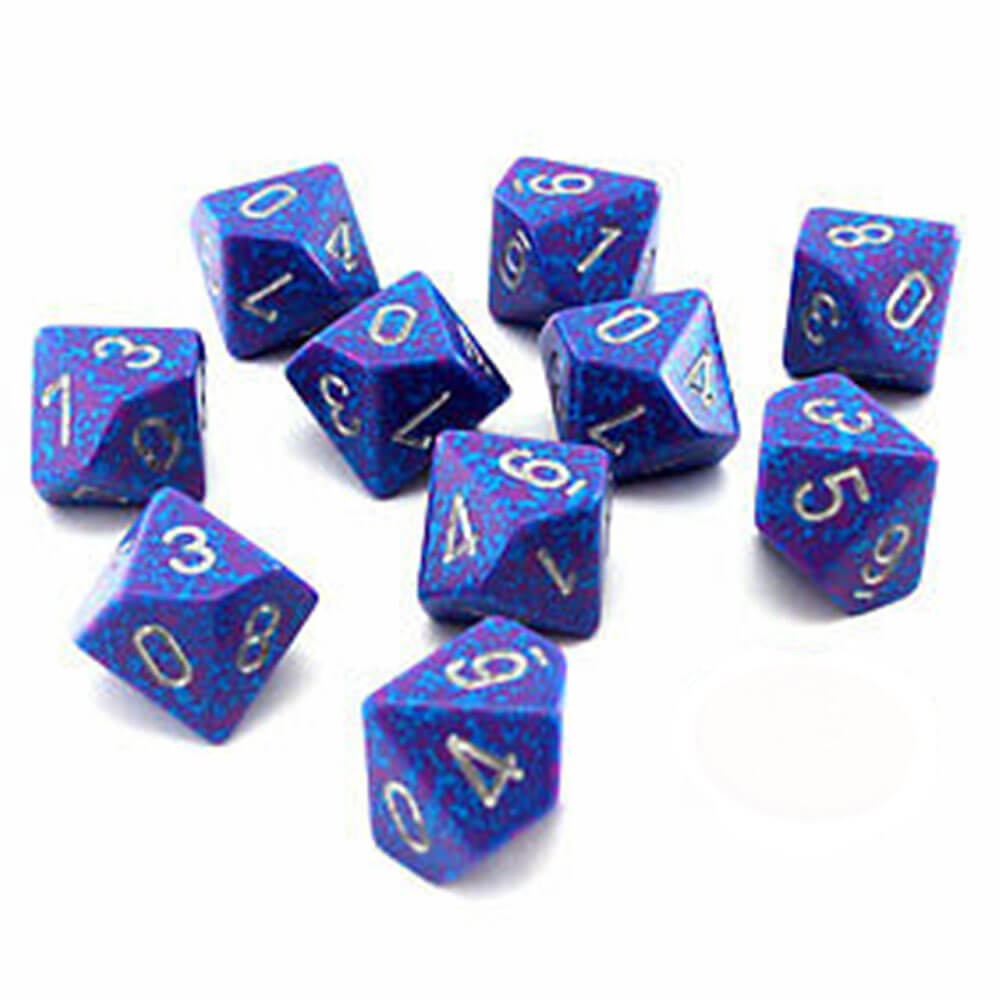 CHESSEX D10 POLIEDRAL 10-DIE SECKLED SET