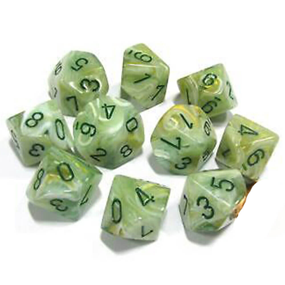 Chessex D10 Polyhedral 10-die marmorsett