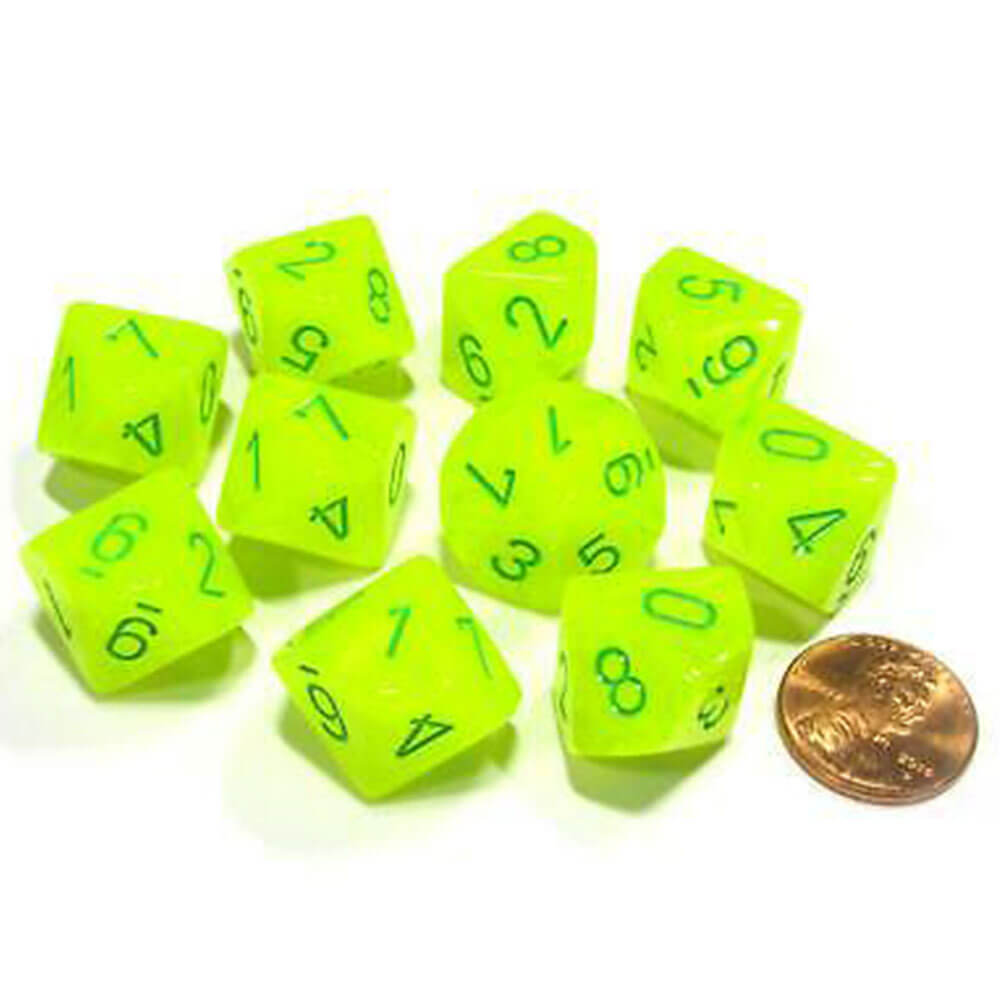  Chessex D10 Polyedrisches Vortex-Set mit 10 Würfeln