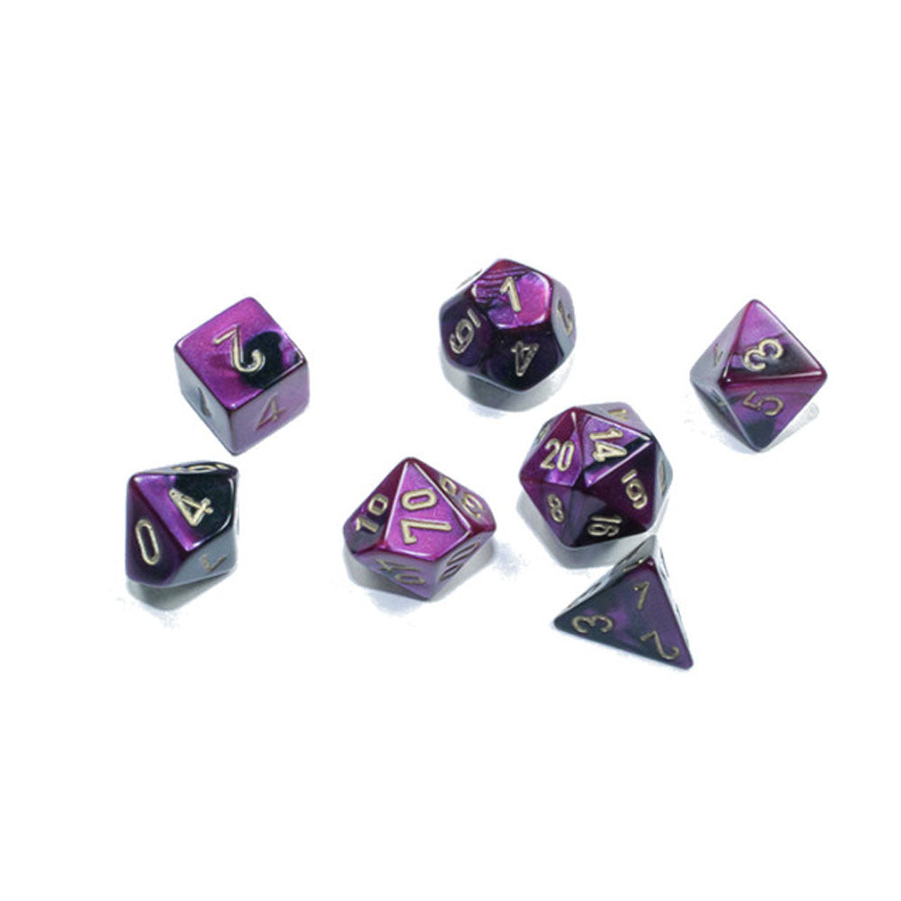 Chessex Gemini Black Mini-polihedral 7-Die zestaw