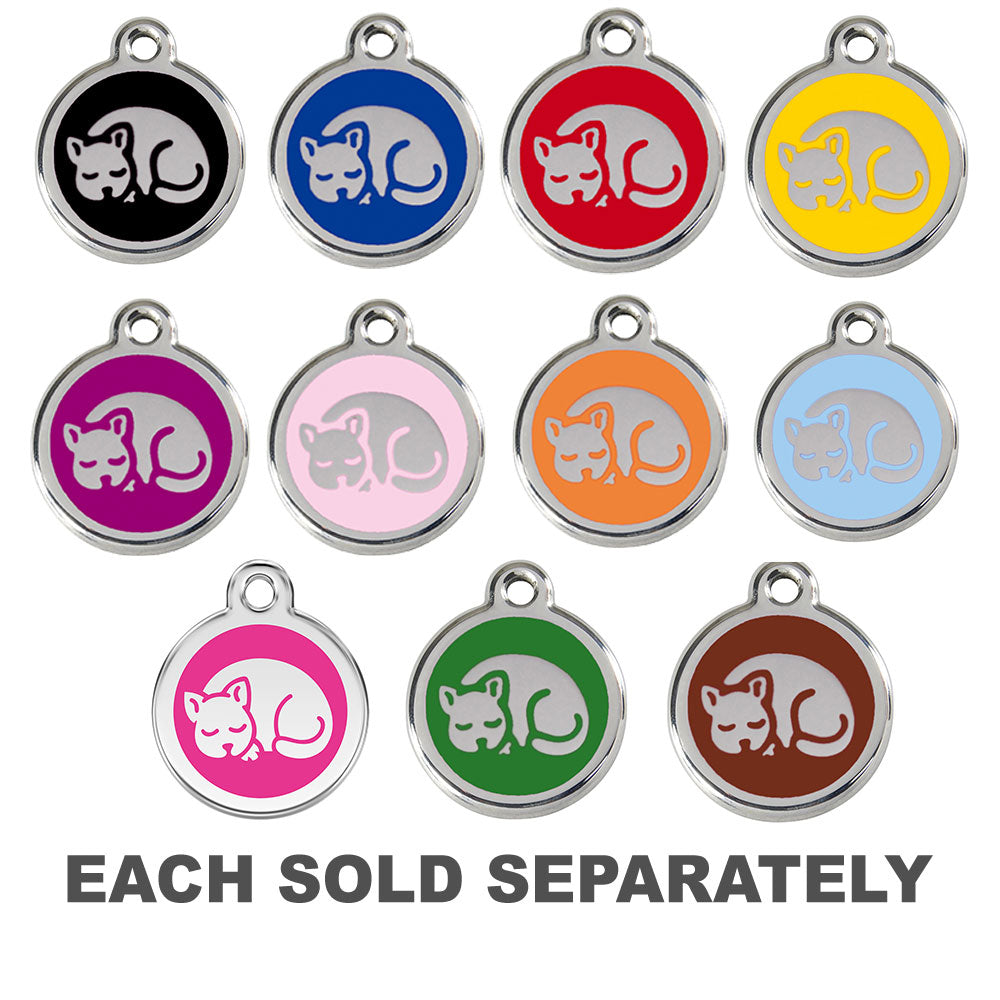 Stainless Steel Kitten Enamel Cat Tags (Small)