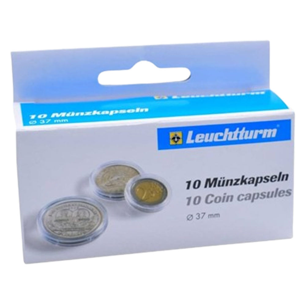 Cápsulas de moeda de Leuchtturm 10pk (do tamanho 30-39)