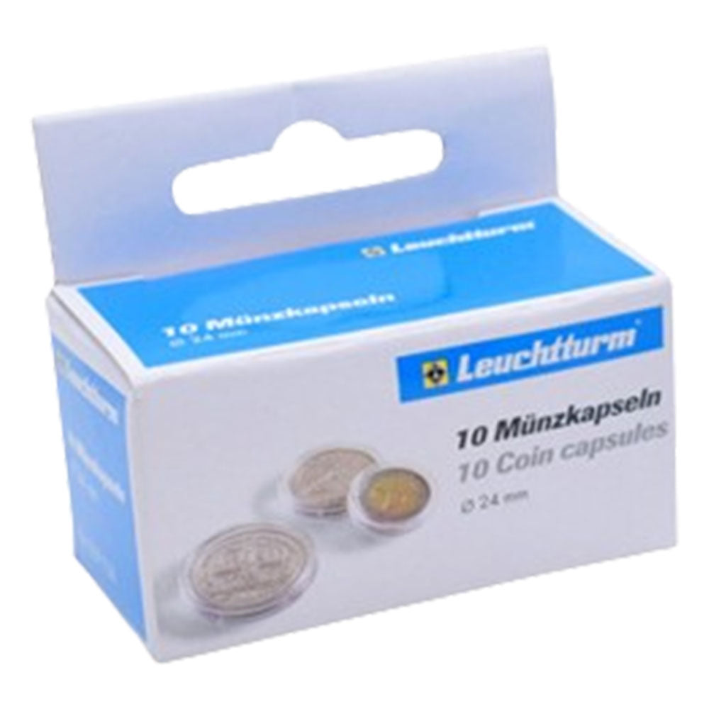 Cápsulas de moeda de Leuchtturm 10pk (do tamanho 20-29)