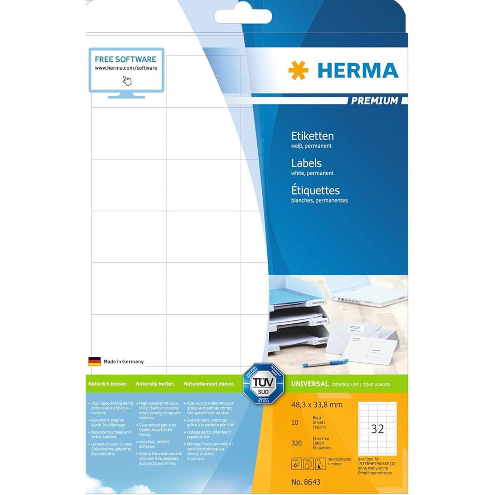 Herma Premium Labels A4 33.8mm 10pc