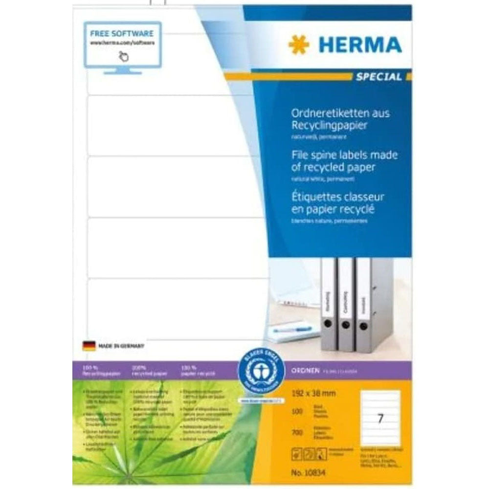 Herma genanvendte papiretiketter A4 100pc (hvid)