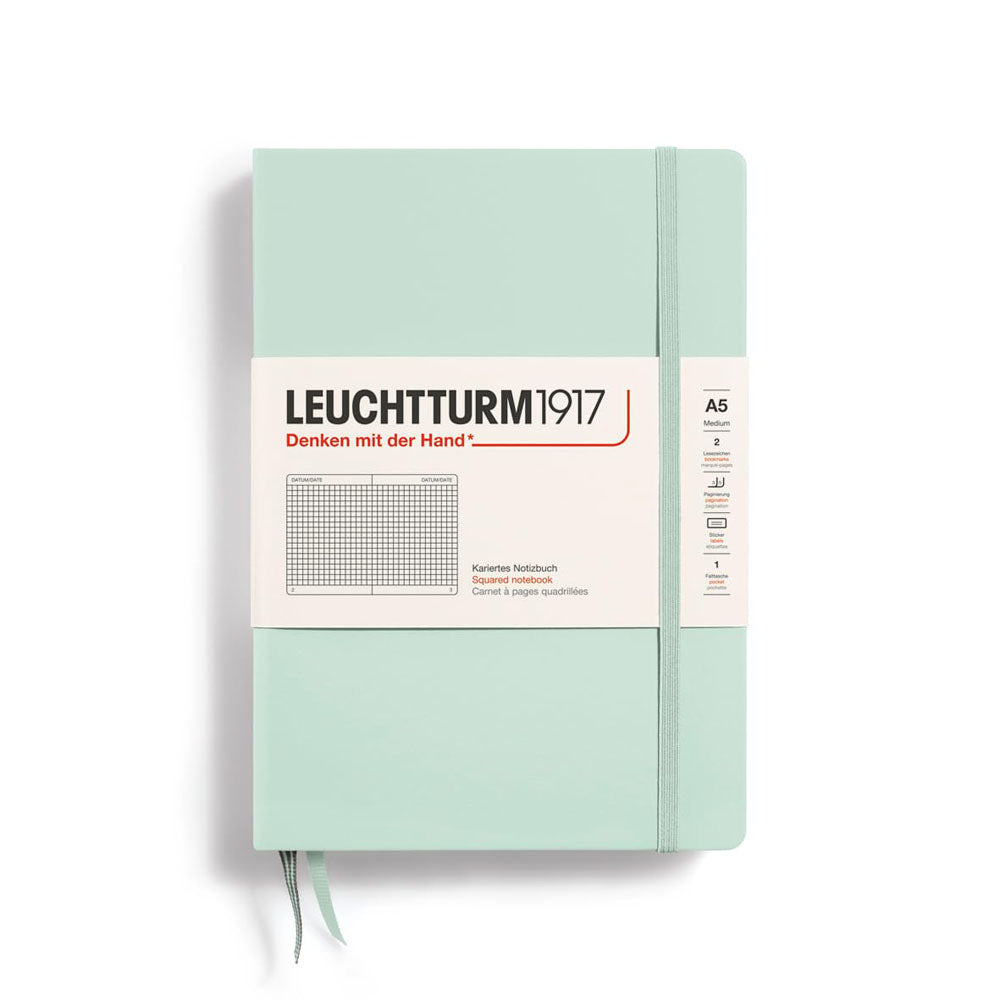 Leuchtturm Hardcover Squared Notebook A5 (grøn)