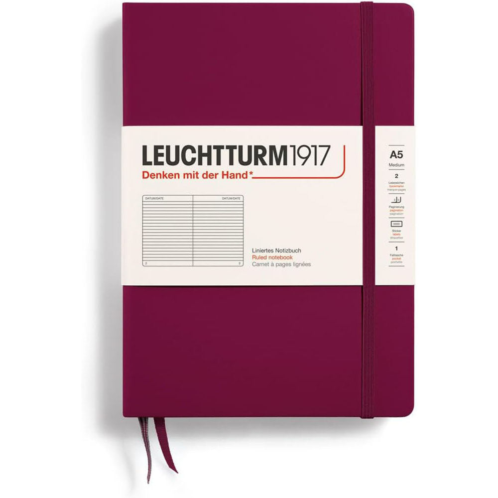 Leuchtturm Hardcover styrede notebook A5 (rød)