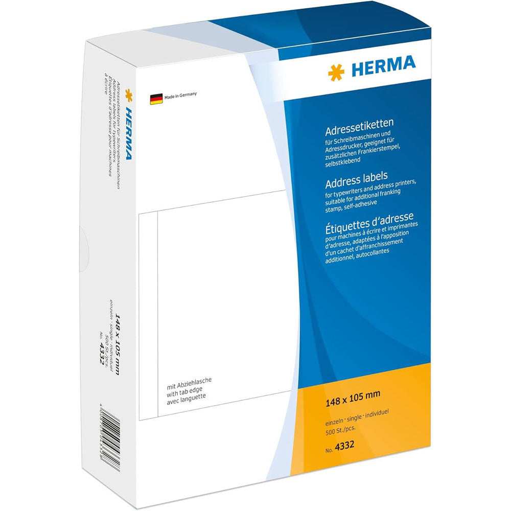 Herma Address Label Singles White 500pc