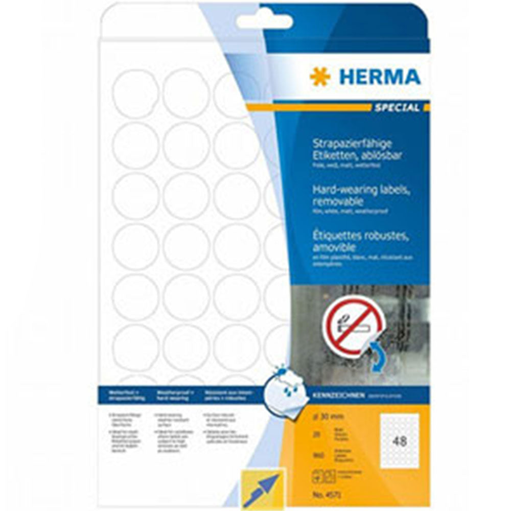 Herma avtagbar folieetiketter A4 20 st (vit)