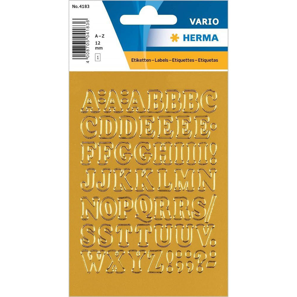 Herma Film Foil Letter Sticker A-Z 12mm (Gold)