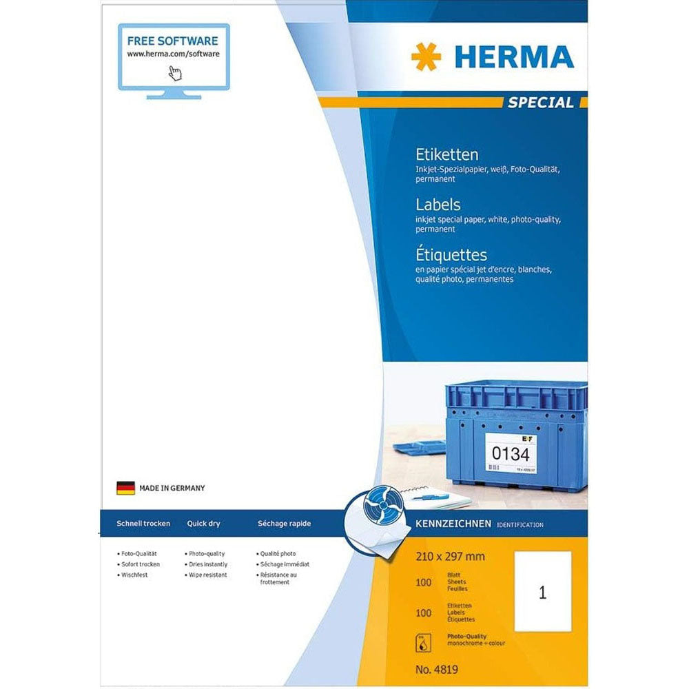 Herma inkjet mærker A4 100pc (hvid)