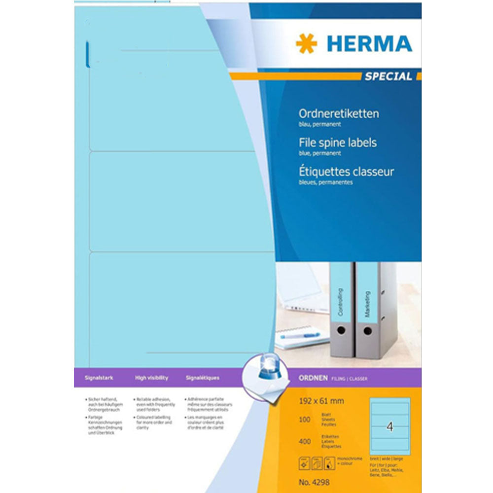 Herma Colored File Spine Labels A4 100pc (192x61mm)