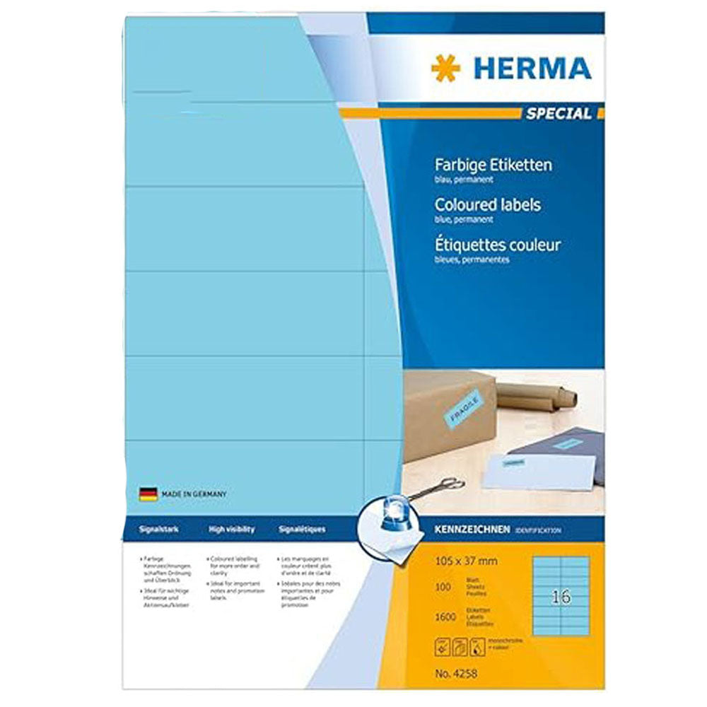 Herma farvede etiketter A4 100pc (105x37mm)