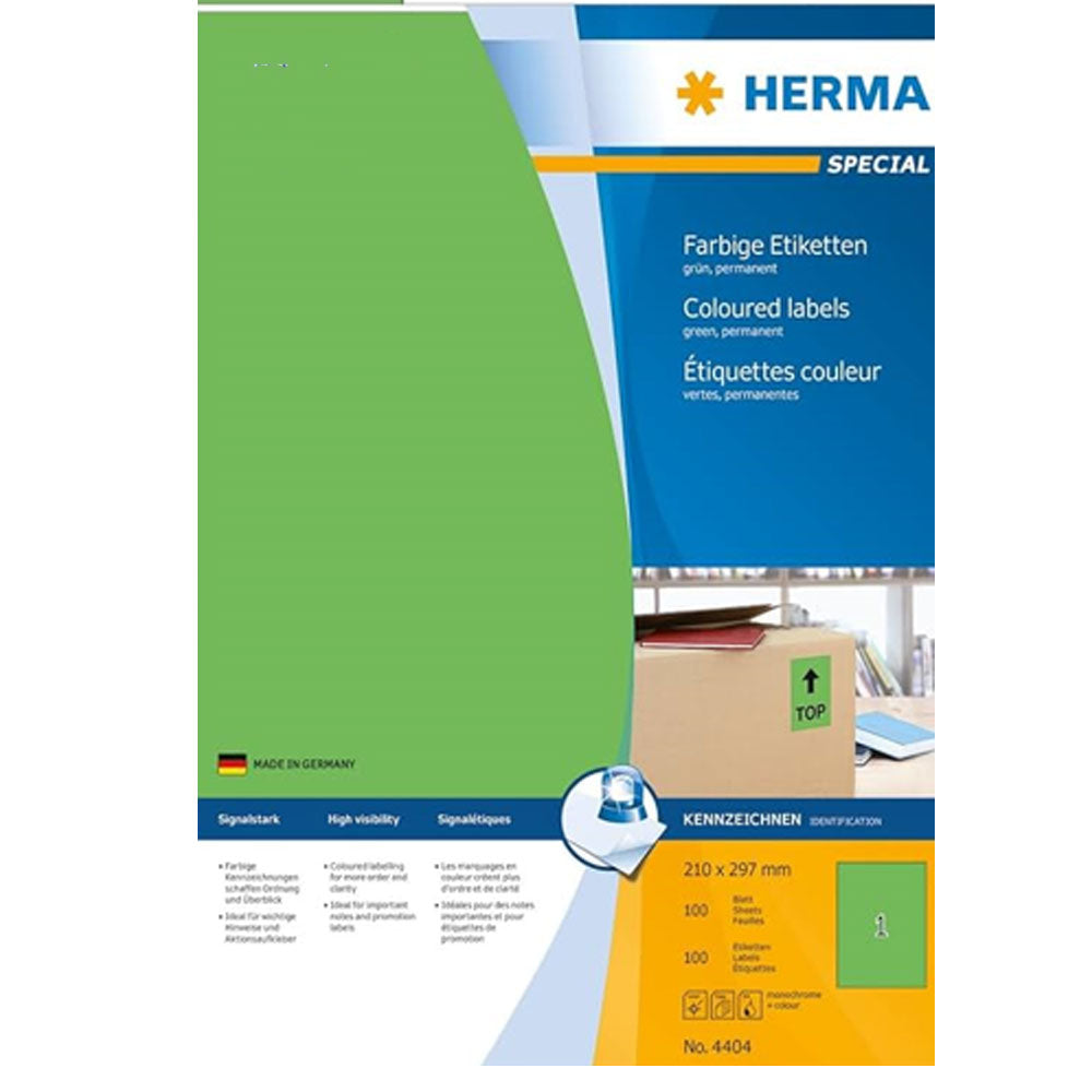 Herma Colored Etiketter A4 100 st (210x297mm)