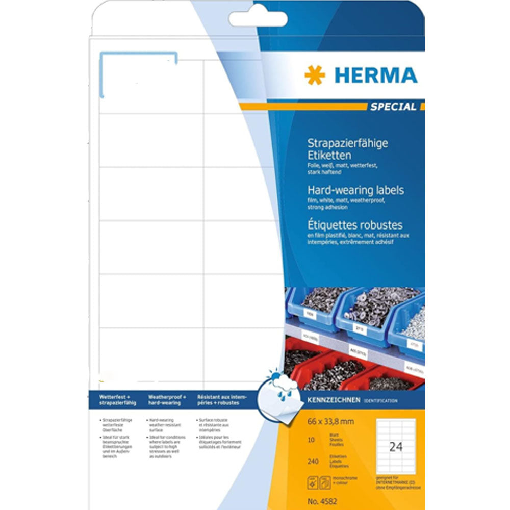 HERMA HART-iført etiketter A4 10pc (White)