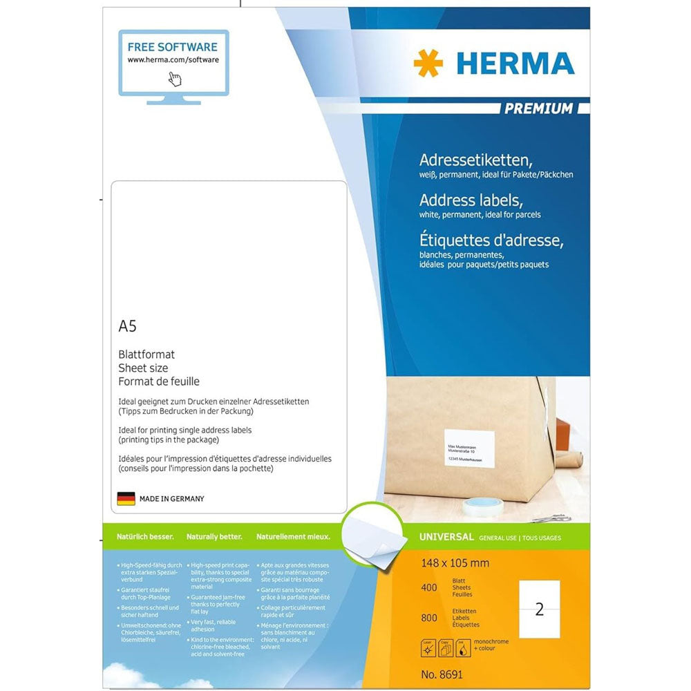 Herma PremiumアドレスラベルA5 400pc