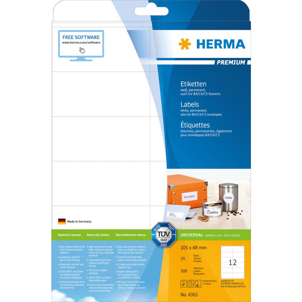 Herma Premium Labels A4 105mm 25 st