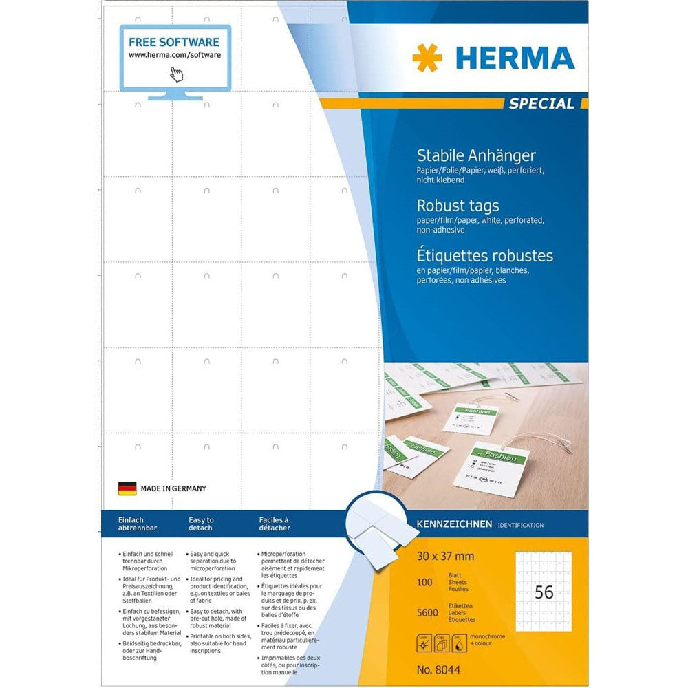 Herma solidne perforowane tagi A4 100PC