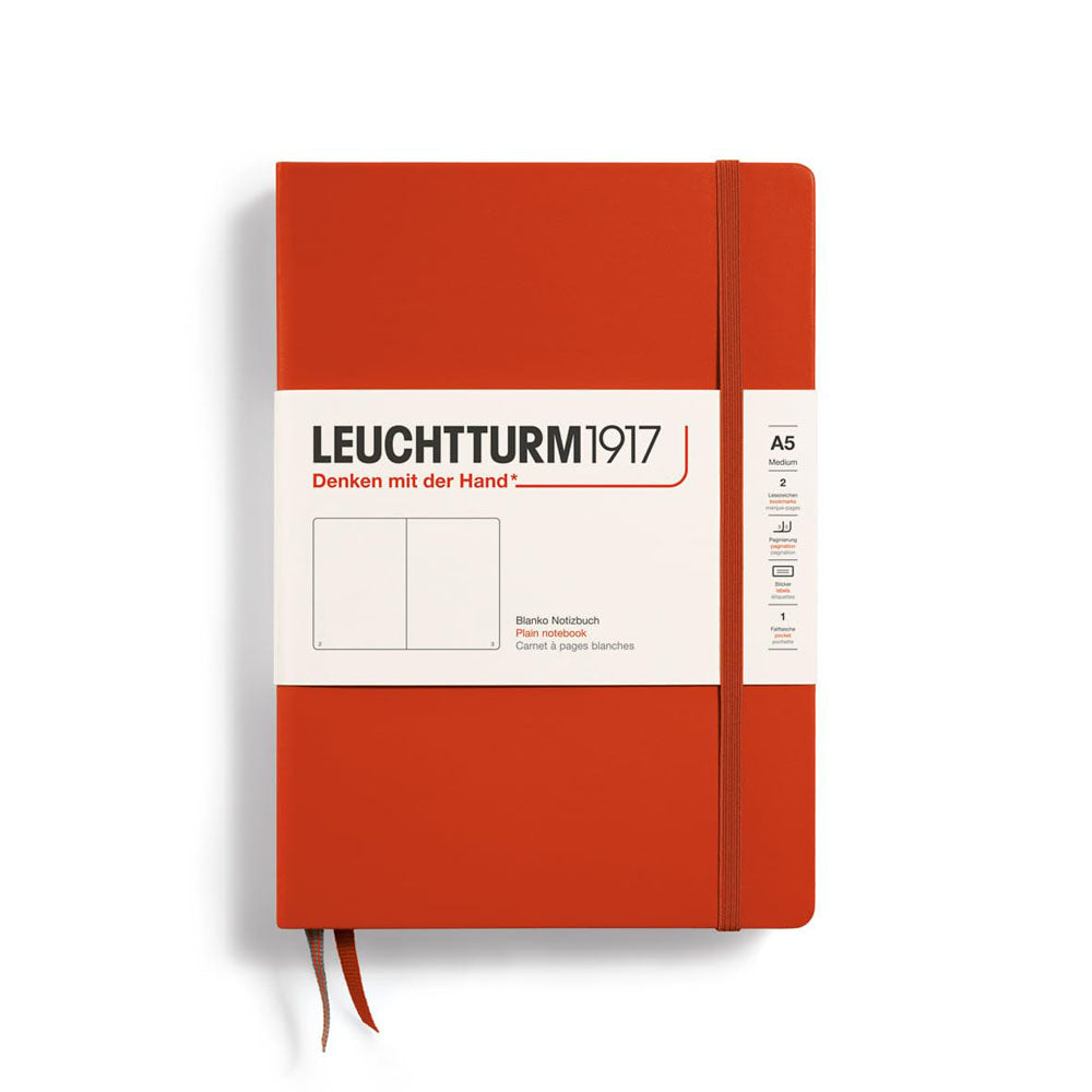 Leuchtturm Hardcover Plain Notebook A5 (rød)