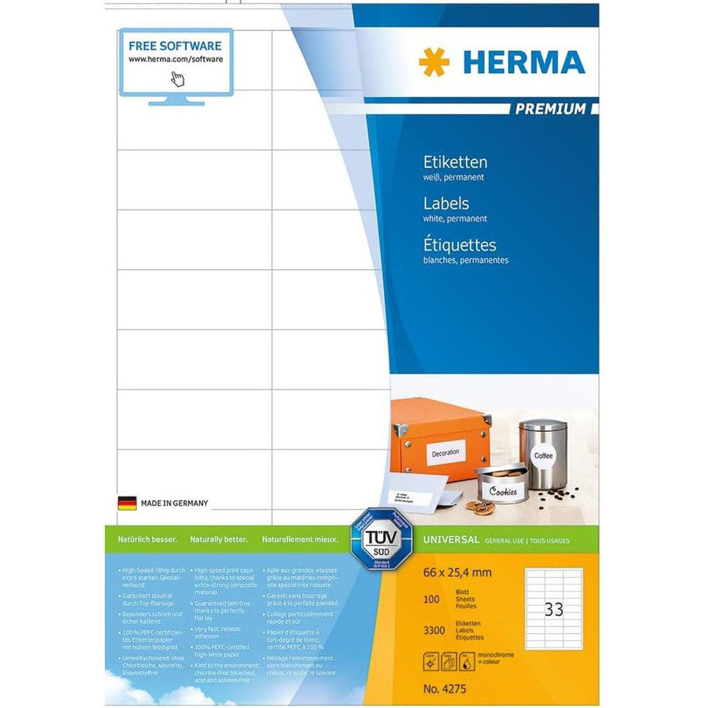 HERMA Premium mærker A4 66mm 100pc