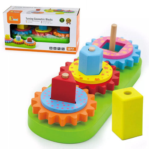 3 Shapes Stacking Blocks with Gears