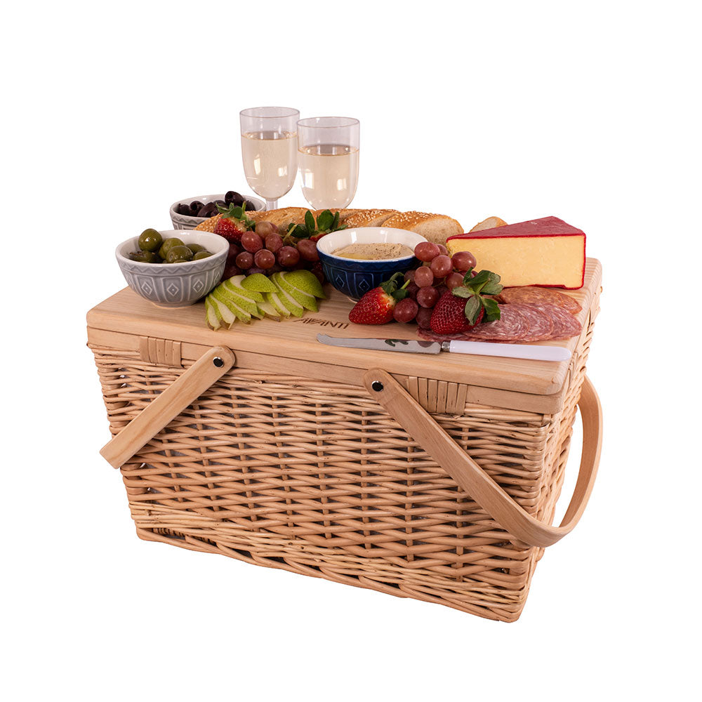 Avanti Pine Top Flora Pattern Fnto Picnic Basket