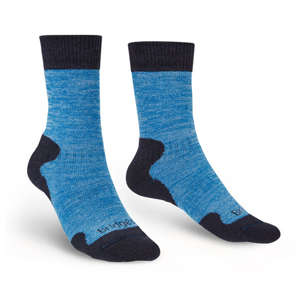  Schwere Merino-Komfortsocken für Damen (Blau meliert)