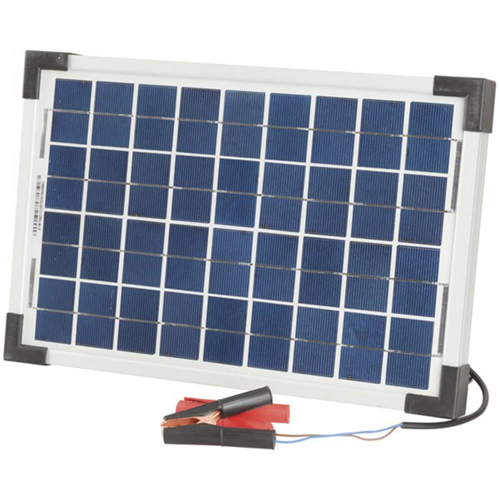 12V monokrystallinsk solcellepanel med klip/bly