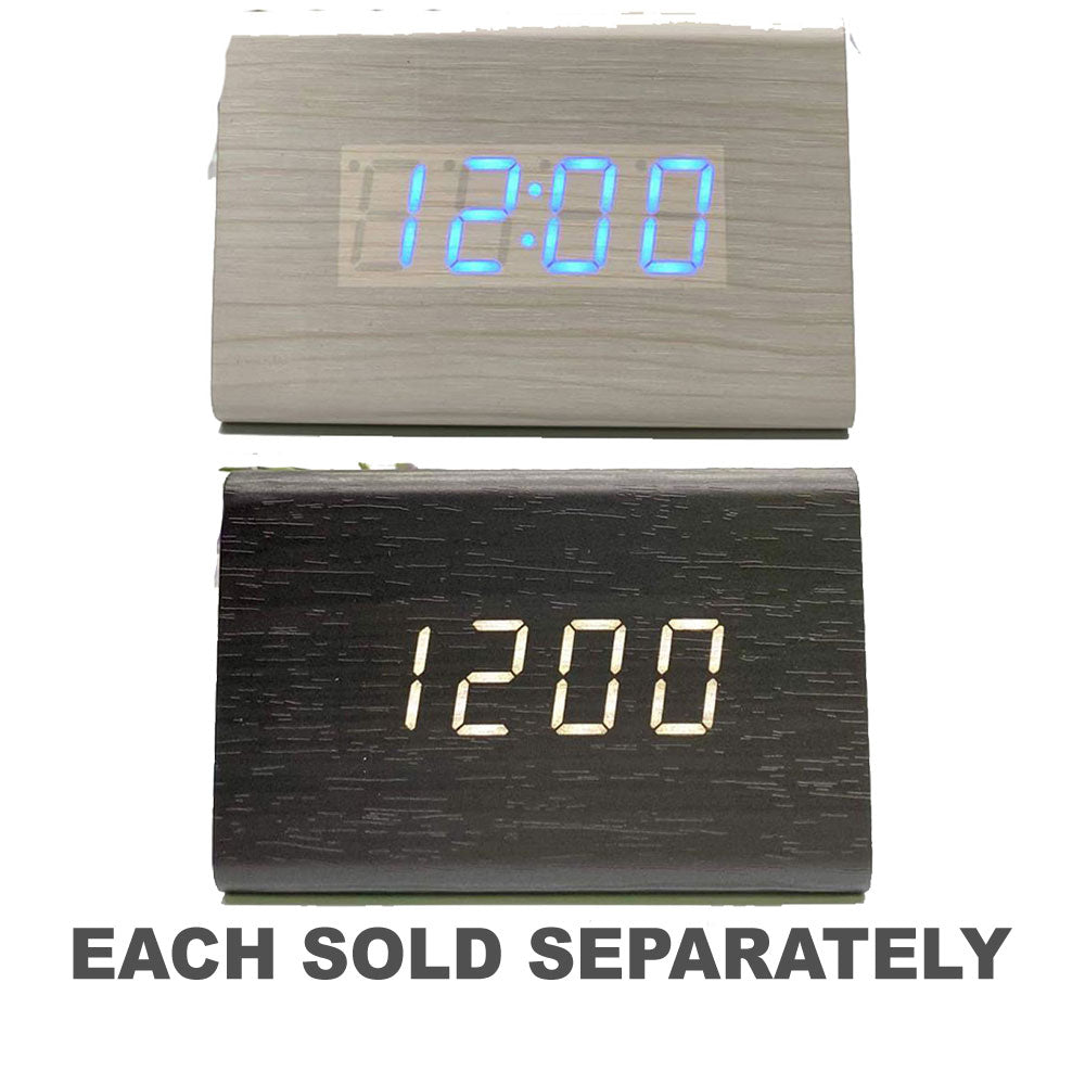 Wooden Tri Bar LED Table Clock