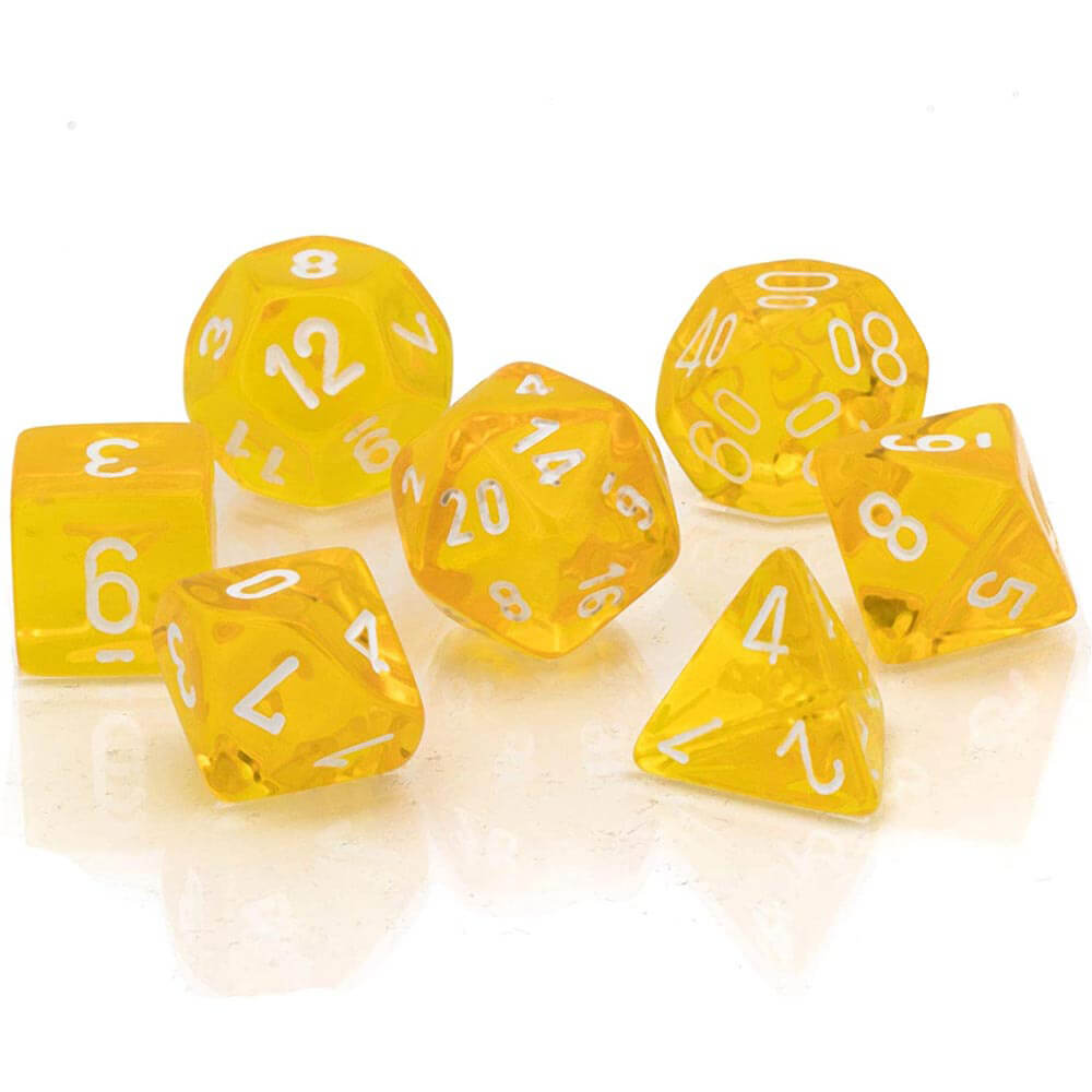 D7 Die Set Dice Translucent Poly (7 Dice)