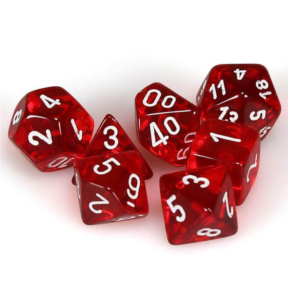 D7 Die Set Dice Translucent Poly (7 dés)