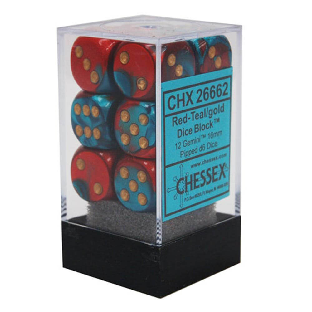 D6 Dice Gemini 16mm (12 dadi)