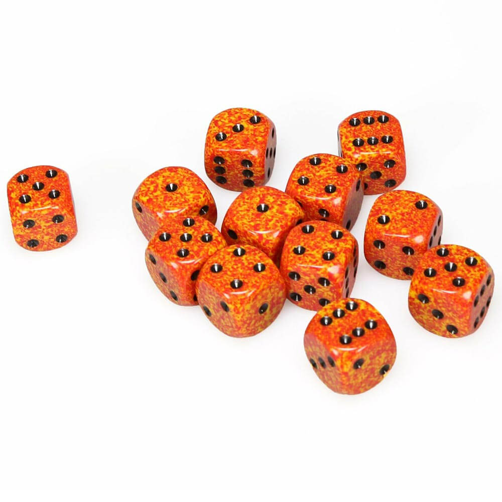 D6 Dice Speckled 16mm (12 Dice)